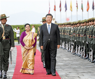 习近平抵达加德满都 开始对尼泊尔进行国事访问